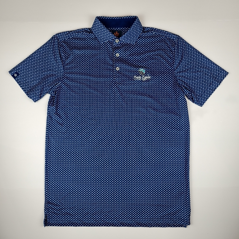 Donald Ross Sport Polo S Blue Elephant Pattern Punta Espada Golf Resort